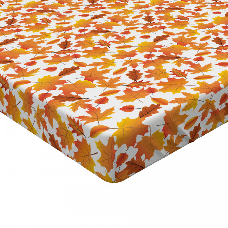 Microfiber Fitted Sheet, Full Fitted Sheet, Yellow/Red/Orange, Floral 1