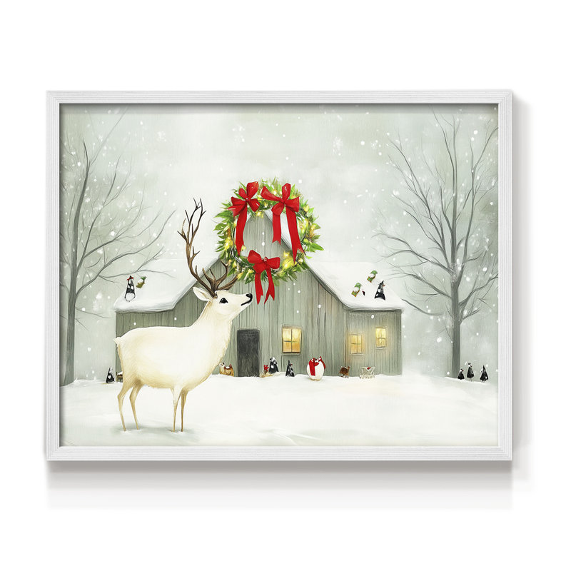 Chirstmas Art-CDL - Reproduction encadrée - Restickable, H 22 po x l 28 po, Blanc