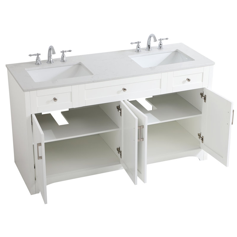 Ensemble de meuble-lavabo double 60 po Moore, Blanc