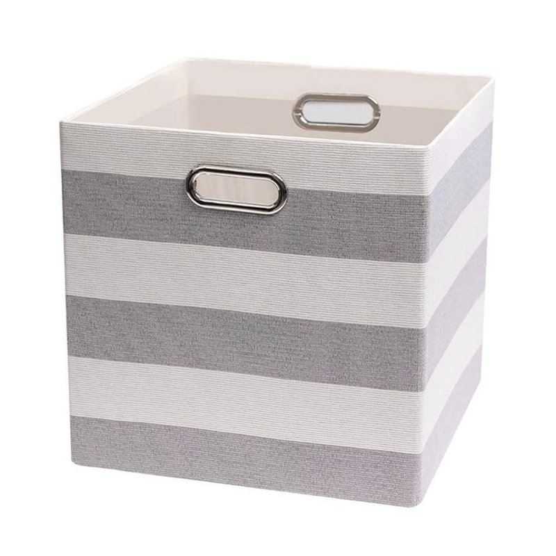 Posprica Fabric Bin, Gray, 13" x 13" x 13"