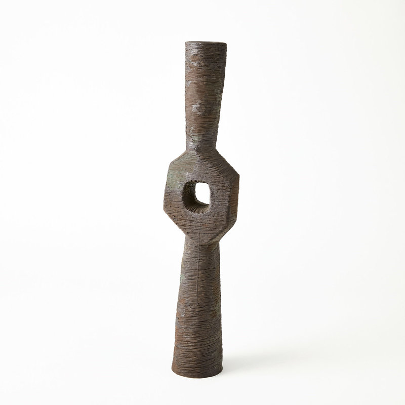 Ebba Vase-Rugged Brown-Lg, 24" H x 5" W x 2.5 D