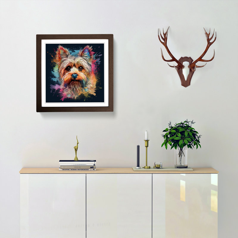 Single Picture Frame Print on Wood, Walnut Framed