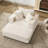 Corduroy Upholstered Sofa Lounge Chair with Removable Ottoman and Pillows-30853404-30323370