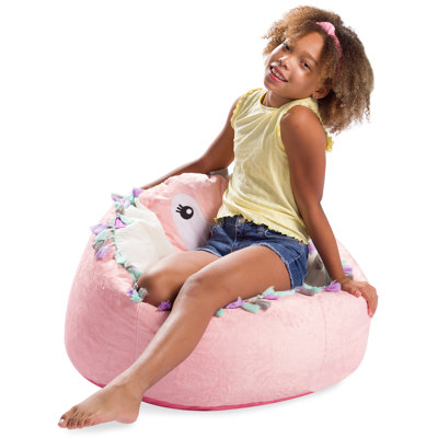 Animal Bean Bag Chair Structured Comfy, Cozy and Soft Filled Kid Bean Bag Lounger Seat for Gaming, Reading and Watching TV, for Children, Multiple Faux Fur Animal Chair Designs