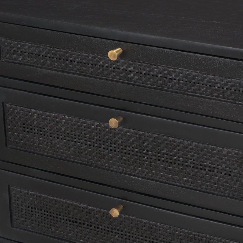 Solid Wood Writing Desk, Black
