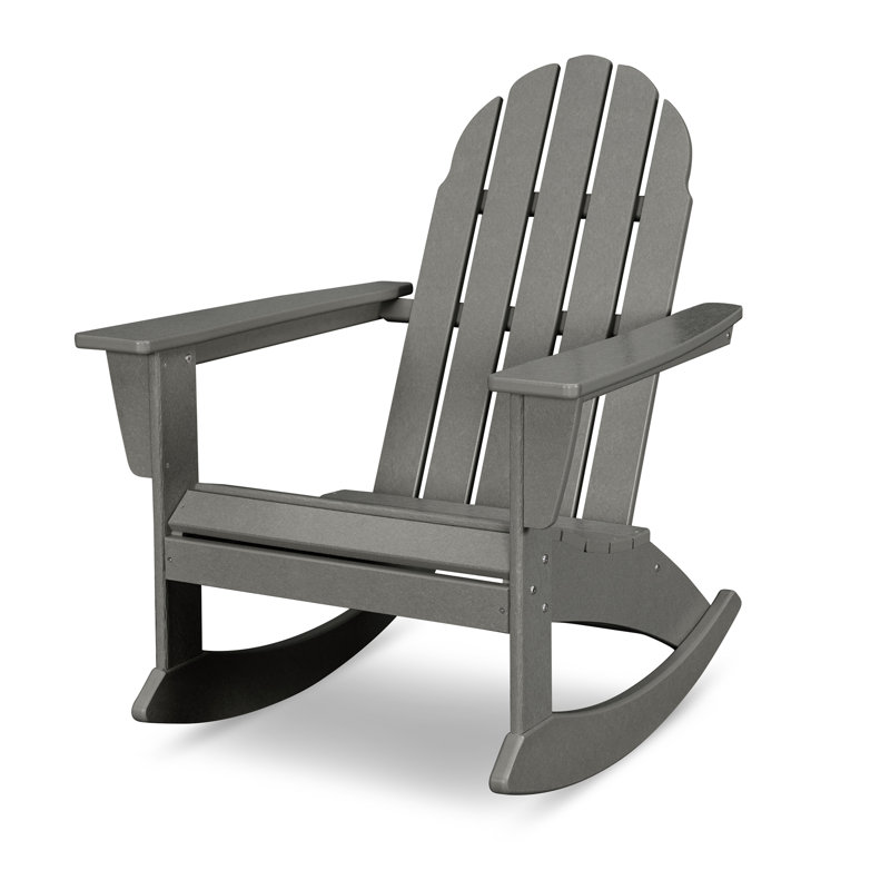 POLYWOOD Vineyard Adirondack Rocking Chair, Slate Gray