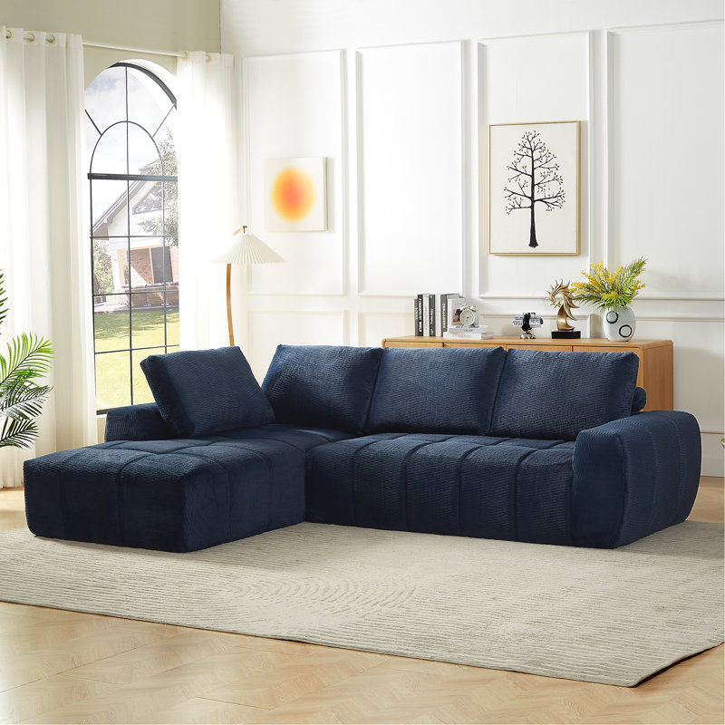 Canapé modulaire surdimensionné en L FAUX FUR, Orienté à gauche (vu de face)