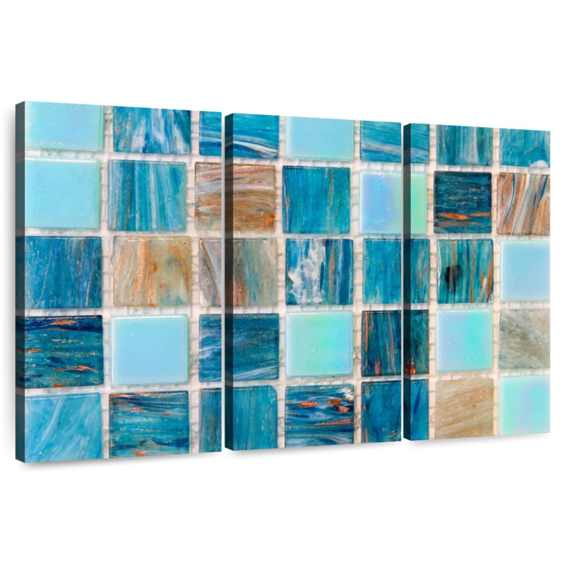 Carreaux de mosaïque turquoise Kerner, H 36 po x l 57 po