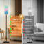 Lampe sur pied de 68,5 po avec jolies médiums colorés et ampoules DEL avec abat-jour en lin