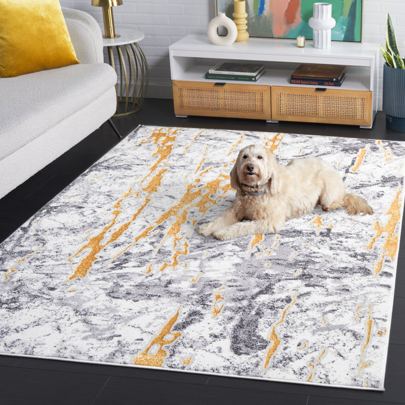 Anindo Performance Performance Abstract Rug, Rectangle 5'3" x 7'6"