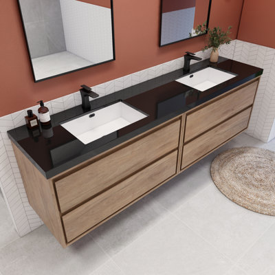 Vickye 84" Double Sink Bathroom Vanity Set