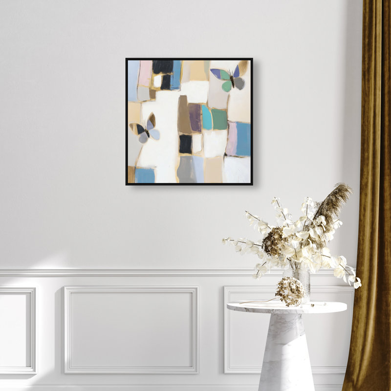 Bejewelled Butterflies Canvas Abstract Print by Oliver Gal, Black Frame, 12 x 12, 25"H x 25"W, Black Frame