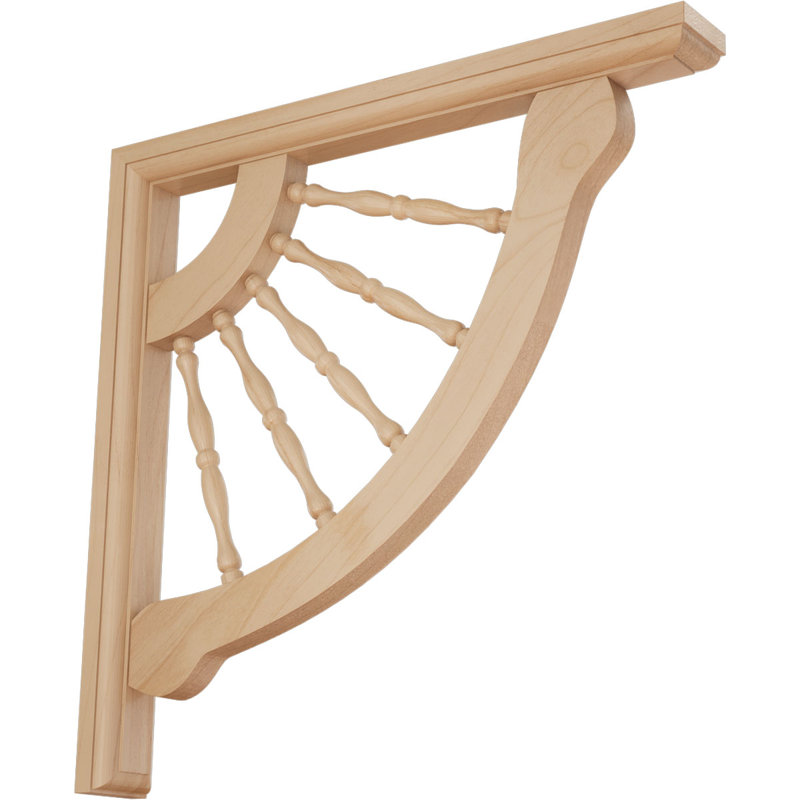 Alder Hand-Carved Wagon Wheel Corbel Bracket, 12" x 12"