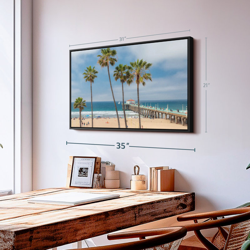 Plage «Summer In Manhattan Beach Wall Art», H 21 po x l 31 po