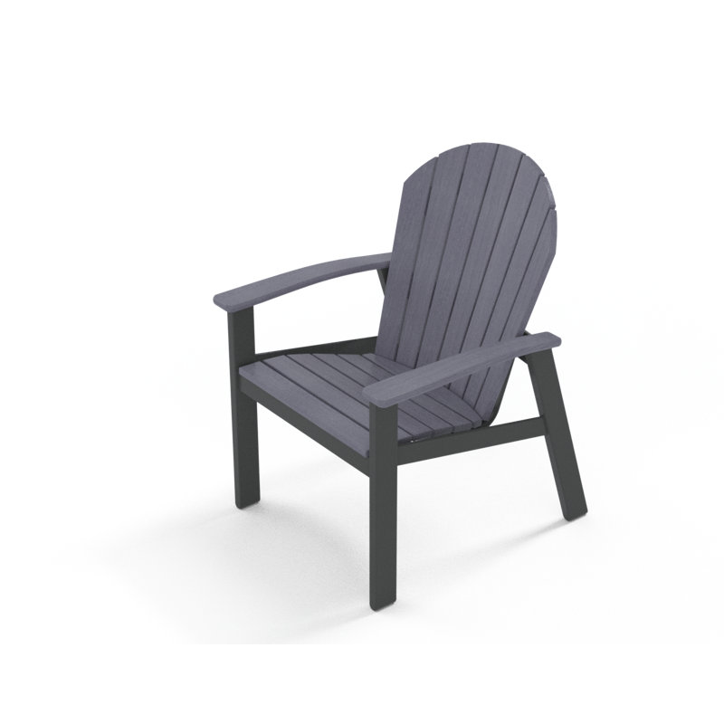 Newport Dining Height Metal Adirondack Chair, Graphite, Cape Gray