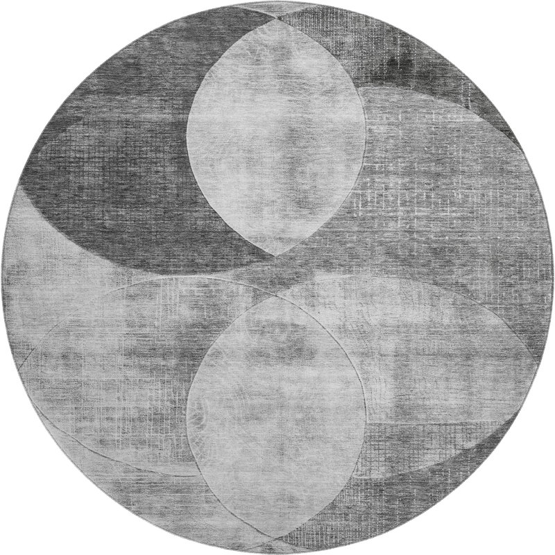 Premium Machine Washable Alves AMF1140 Geometric Rug, Round 8'