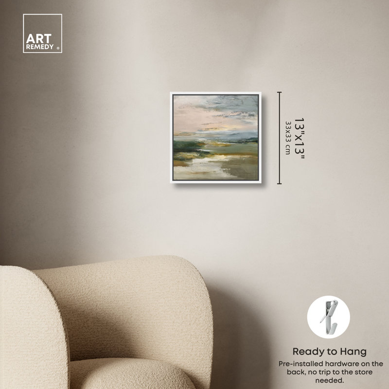 "Rolling Green II", reproduction d'art sur toile encadrée par Art Remedy, cadre blanc, 12 x 12, 13"H x 13"W, White Frame
