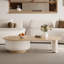 Table de salon simple en bois massif ovale
