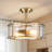 Kourtney 2-Light Caged Glass Drum Semi Flush Mount-666421372