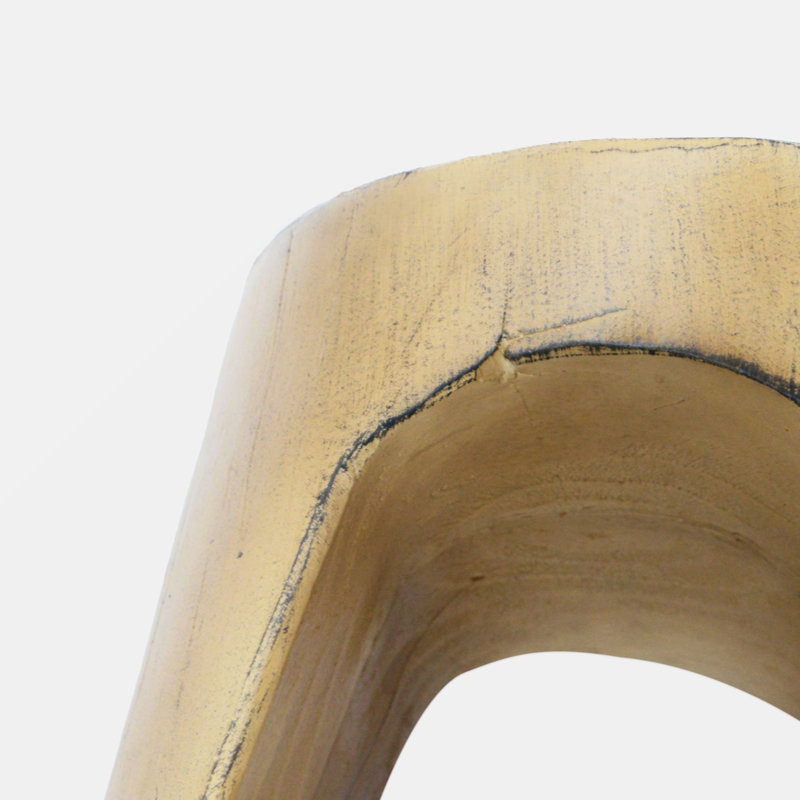 Eulla MGO Hollow Side Table，Wood-like texture, Natural
