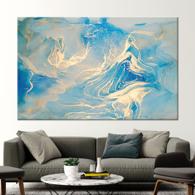 Marble Luxury Wall Art: Shimmering Canvas Print for Elegant Decor