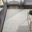 Tapis gris brouillard en soie tissé à la main à motif géométrique Marcia-1693765556