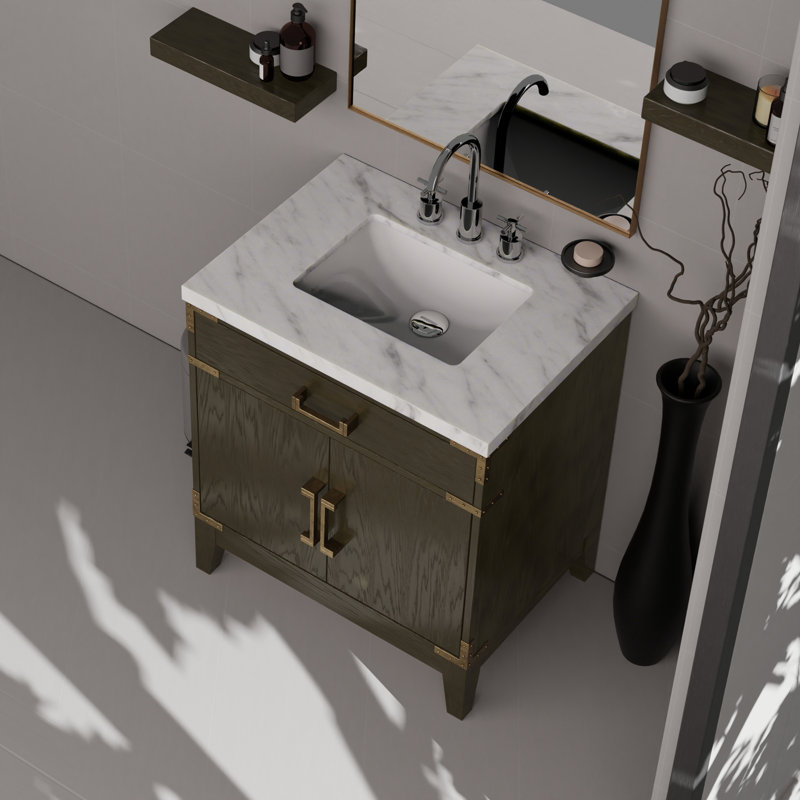 Single Bath Vanity with Marble Top