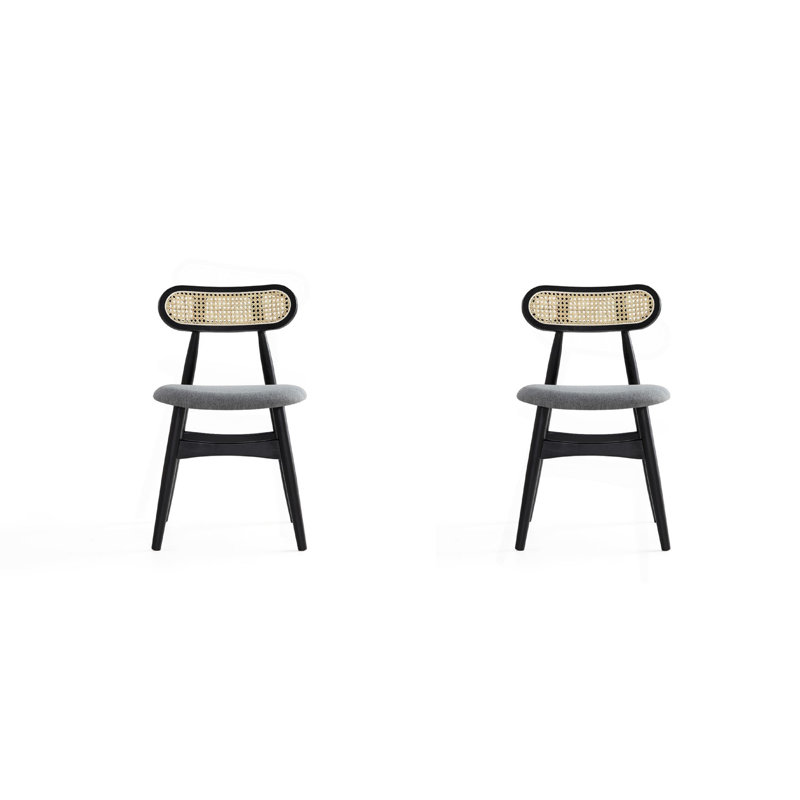 Ensemble de 2 chaises de salle à manger, Gris, Black