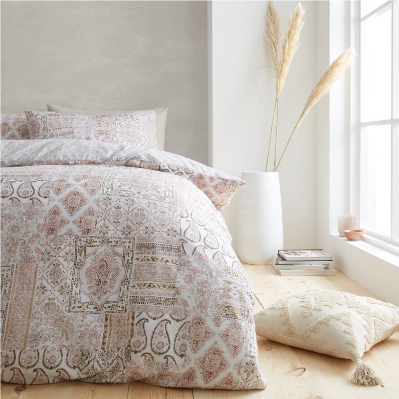 Iniko Cotton Duvet Set, Single Duvet Cover + 1 Standard Pillowcas