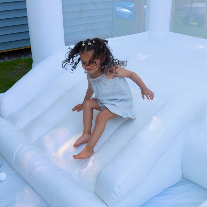 Château gonflable gonflable avec souffleur - château gonflable 13 x 12,3 x 8,3 pi avec glissade, fosse à balles, panier de basketball - aire de saut renforcée 840D Oxford - pour les fêtes d'anniversaire, de fête, de mariage, d'intérieur et d'extér