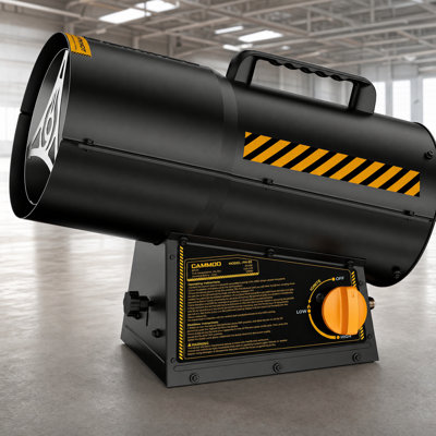 Chauffage d'appoint portatif à air pulsé réglable au propane avec protection contre la surchauffe pour garage, atelier et chantier, connexion LP sans outil, 85 000 BTU, jusqu'à 2 200 pi².