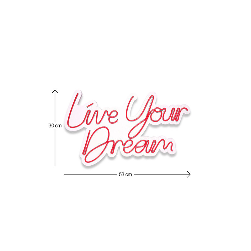 Flexible LED Neon Lighting Strip, Waterproof IP67, 12V DC, 12V 4A Adaptor, 12.0 x 20.9 x 0.8 inches | PVC Foam Template, Built-in Wall Hanging System | Perfect for Home Decor, Parties & Events