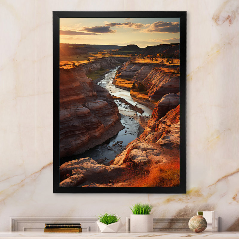 Avajo Canada, Alberta Badlands II - impression, Cadre simple noir, H 20 po x l 12 po x P 1 po