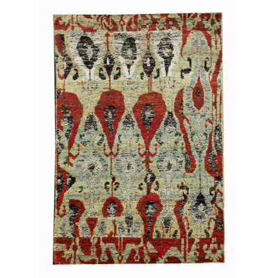 6X8 Modern Hand-Knotted Silk Area Rug