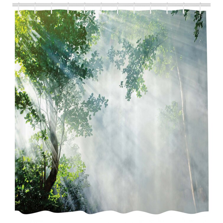 Jungle Shower Curtain Set + Hooks East Urban Home Size: 69 H x 105 W