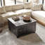 Table basse carrée avec rangement et plateau rabattable à charnières pour le salon, table centrale avec espace caché-69312950-69312948