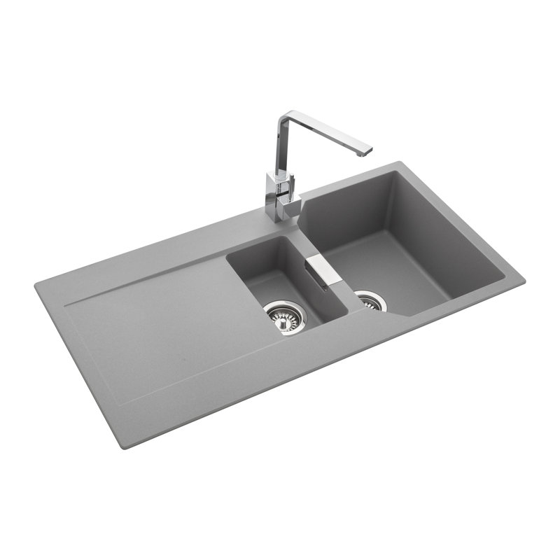 Mayon 1.5 Bowl Inset Kitchen Sink, Dove Grey
