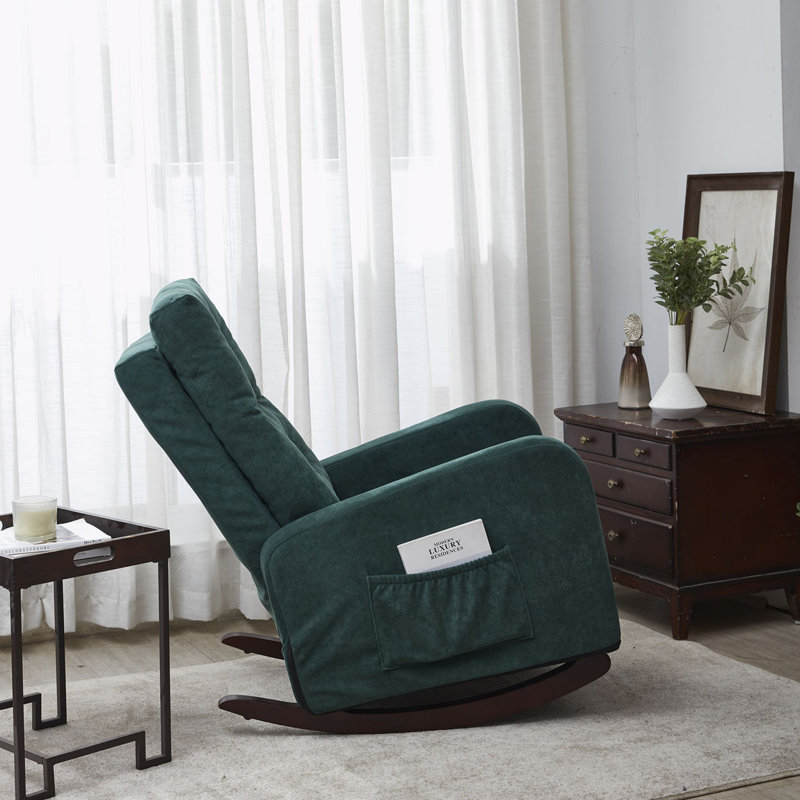 Faymon Tufted Upholstered Rocking Chair, Green