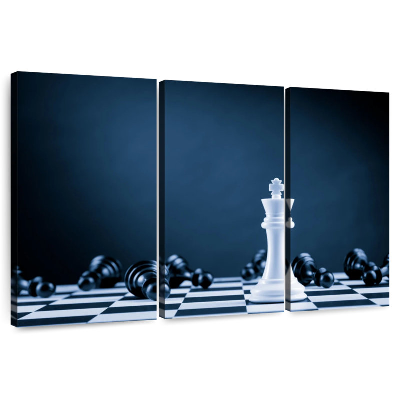 Senne White Chess King, 20" H x 33" W