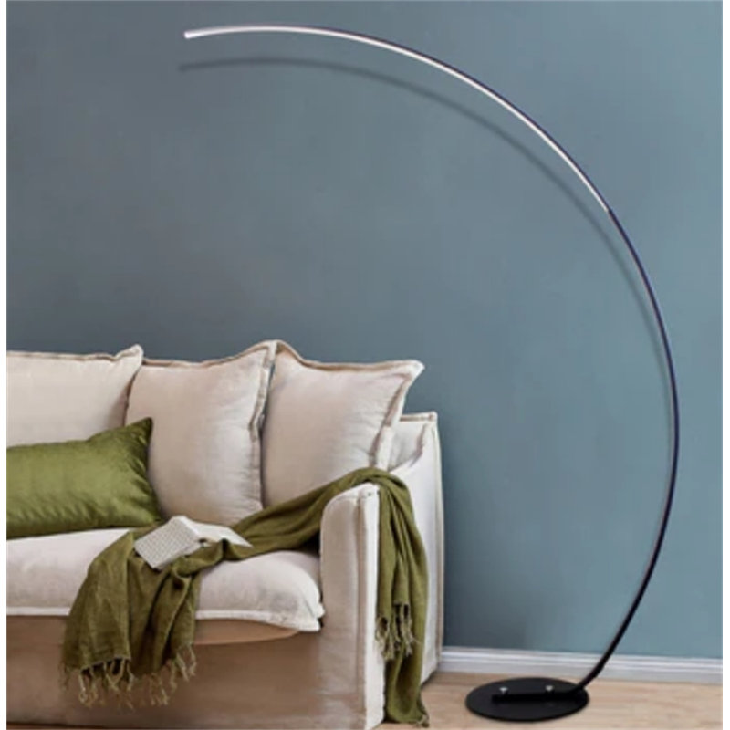 Lampe DEL sur pied arquée 63 po Crecencio, Noir
