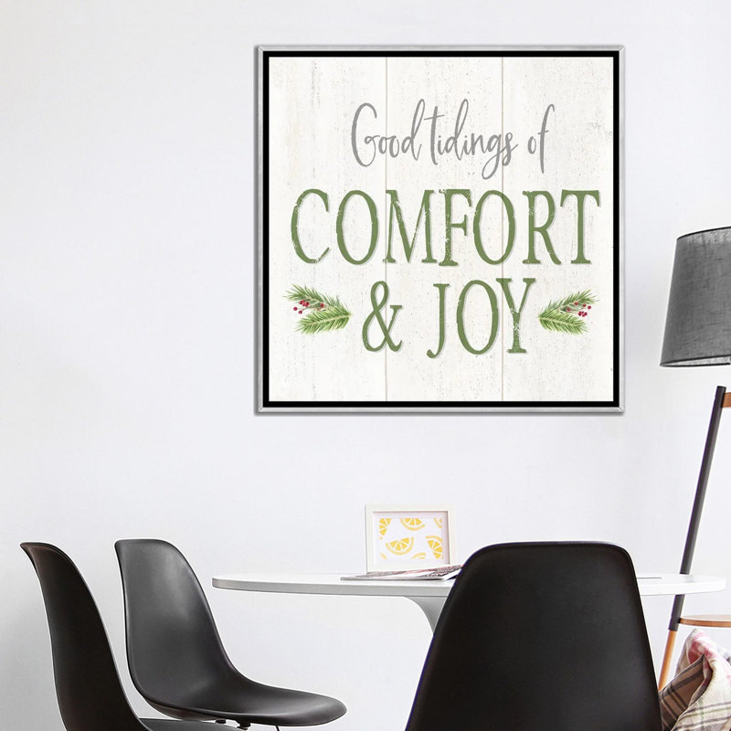 «Peaceful Christmas Square Comfort & Joy» par Tara Reed - impression d'art textuel, Aucun mat, H 37 po x l 37 po x P 1,5 po