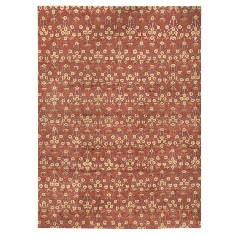 Hand Knotted Area Rug in Red