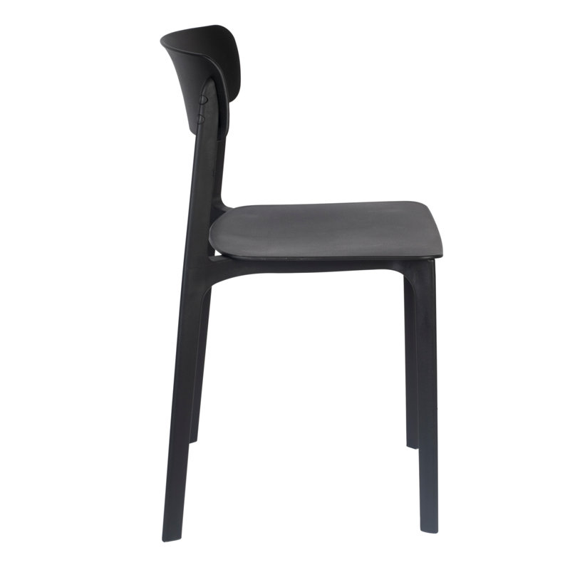 Outdoor Dining Side Chair, Black
