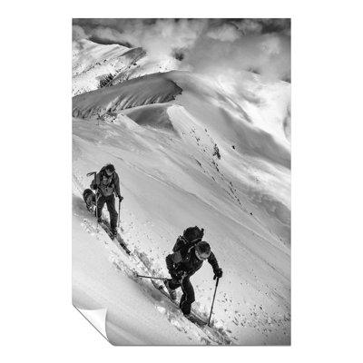 Panther Print Fine Art Prints Black & White Skiers trekking Artistic Unframed Poster, Pictures for Home Walls, Bedroom, Living Room & Bathroom Decor 1 Piece Wall Art