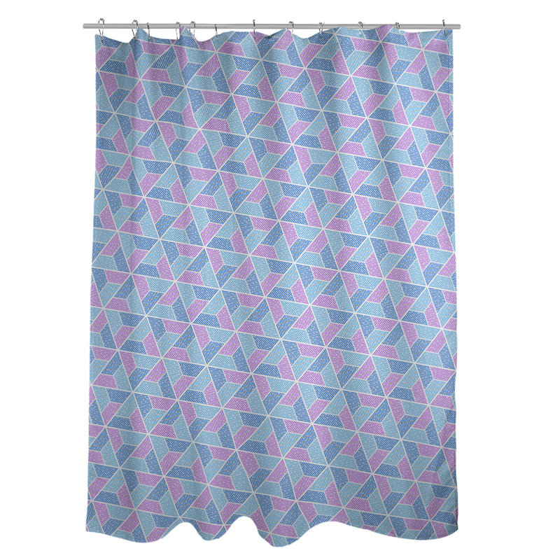 Rideau simple à deux trapézoïdes, Bleu / Mauve