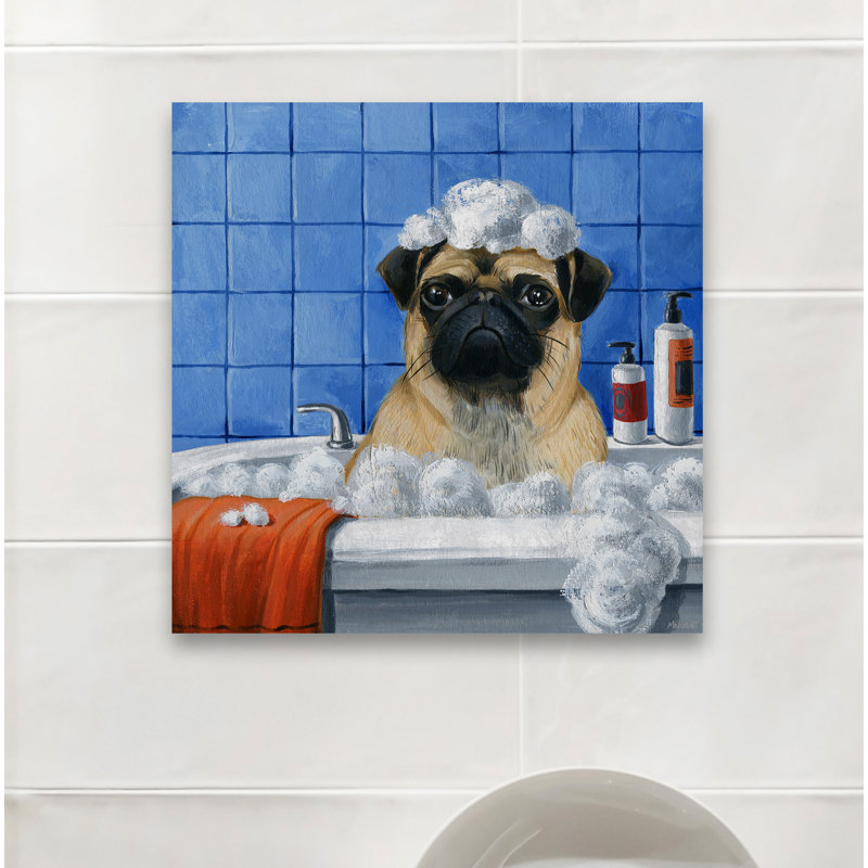 " I Hate Baths " Painting Print, 18" H x 18" W x 1.5" D