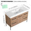 Meuble-lavabo simple autoportant 48 po avec plateau en résine et portes et tiroirs à fermeture en douceur Nyrith-1141763562