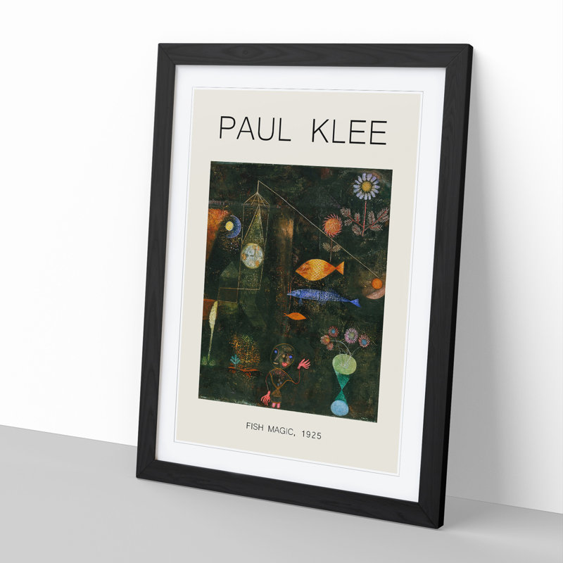 Fish Magic by Paul Klee - Single Picture Frame Print, 36cm H x 27cm W x 2cm D, Black Framed