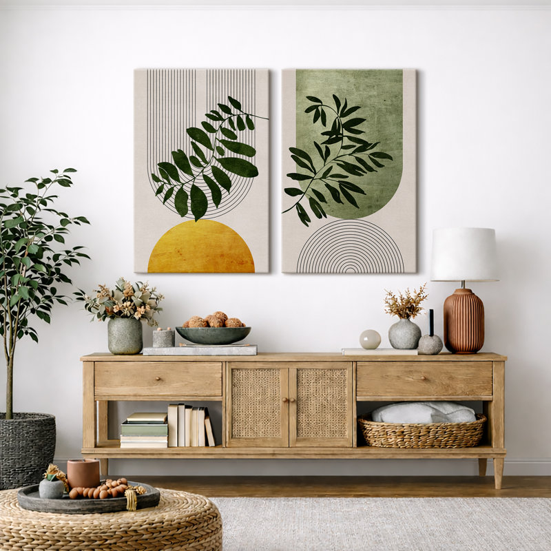 Boho Mid Mid Modern Modern, H 24 po x l 32 po, Toile tendue