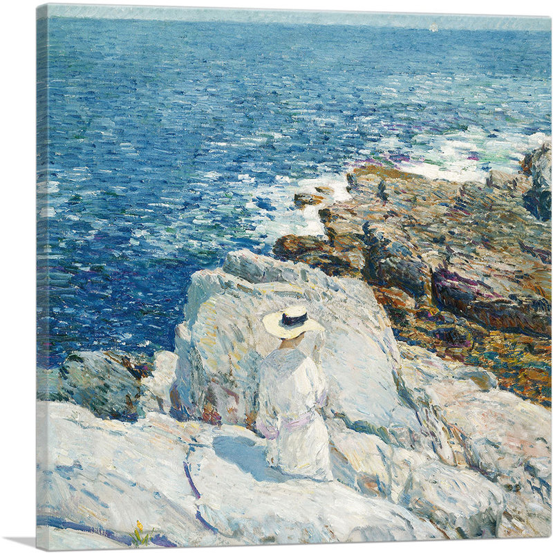 «The South Ledges Appledore 1913» par Childe Hassam - peinture sur toile tendue, H 36 po x l 36 po x P 0,75 po